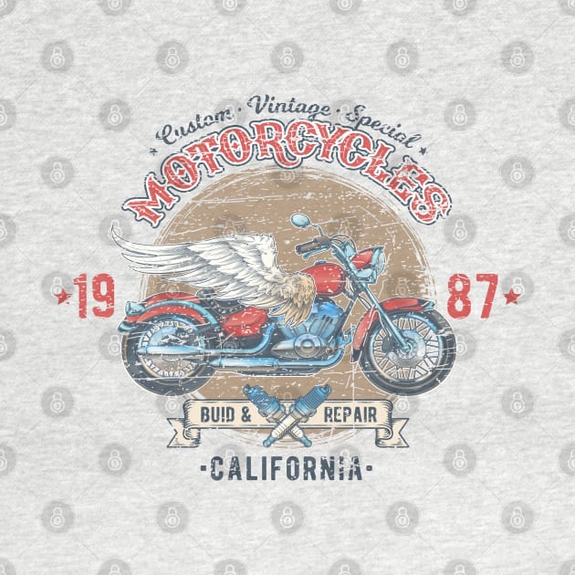 Custom Vintage Motorcycles California by Mandra